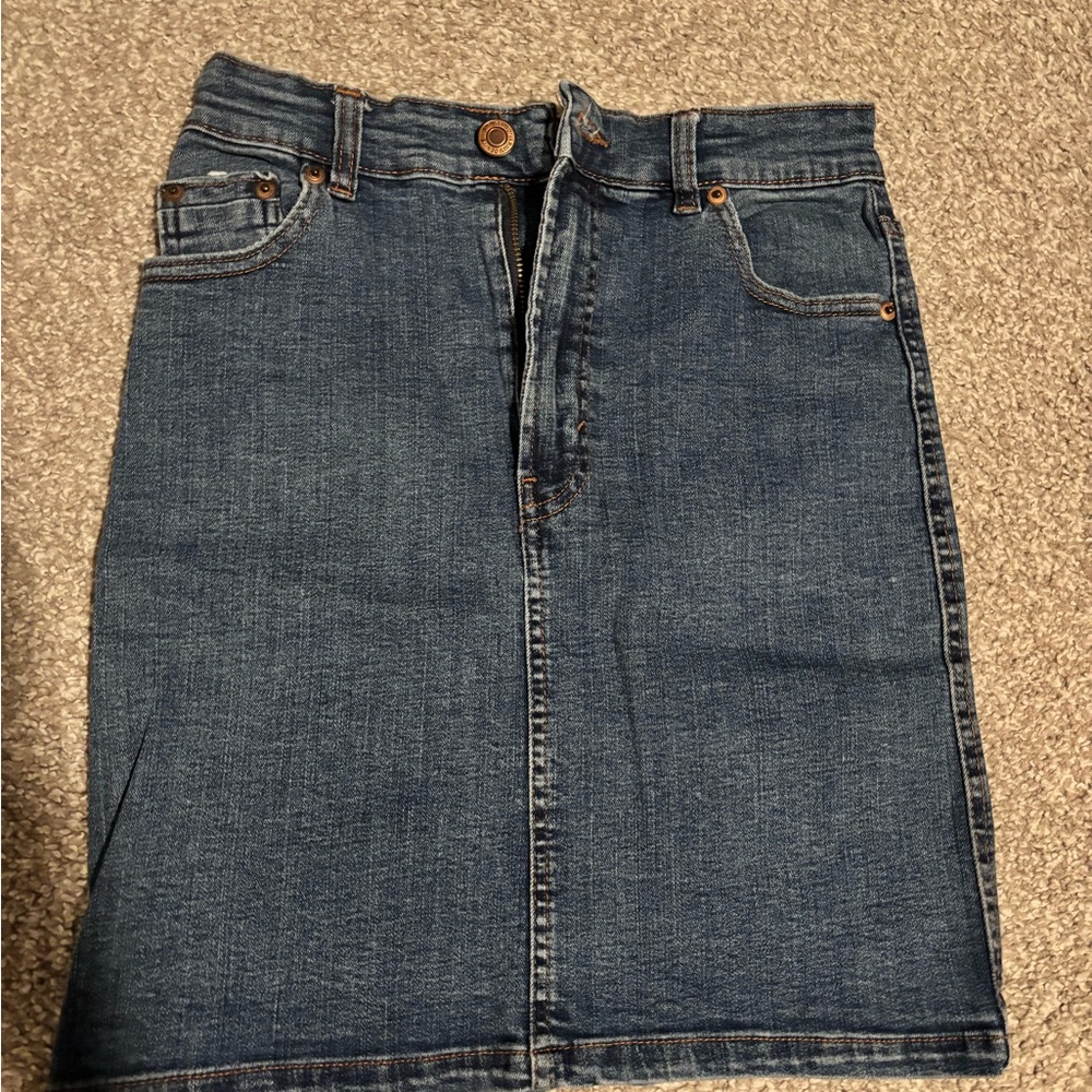 Stradivarius Blue Denim Mini Skirt